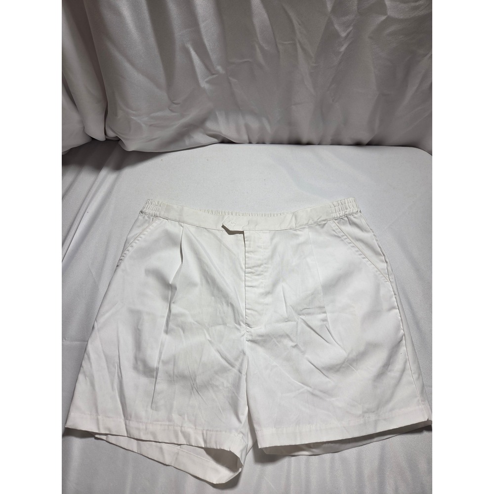 Christian Dior Monsieur Vintage White Pleated Shorts Mens XL Elastic Waist